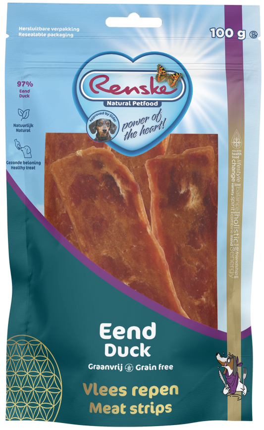 Renske Gezonde Beloningen Vlees Repen Eend 100g