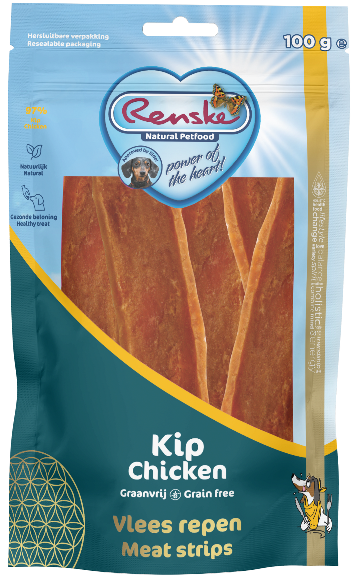 Renske Gezonde Beloningen Vlees Repen Kip 100g