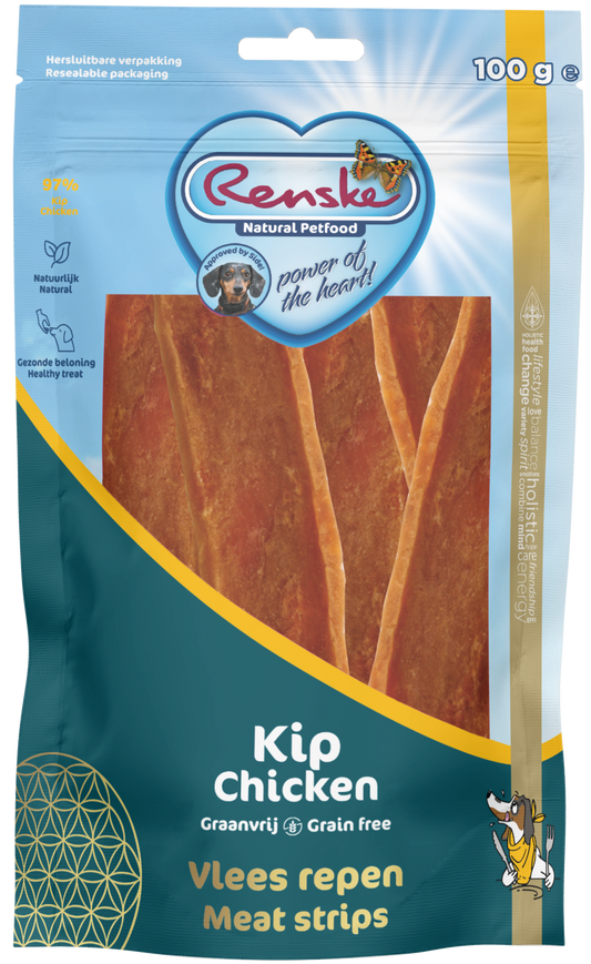 Renske Gezonde Beloningen Vlees Repen Kip 100g