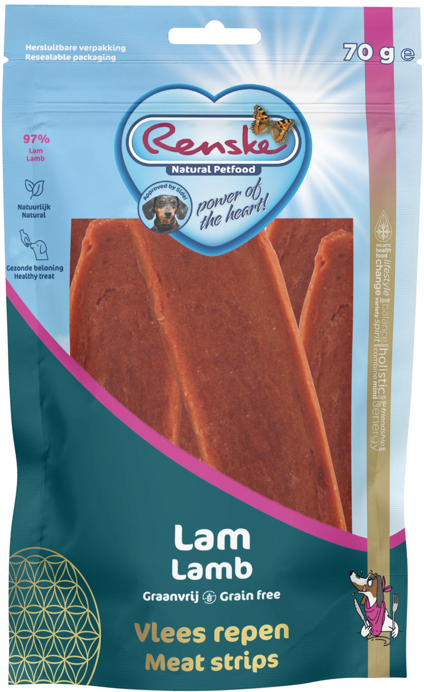 Renske Gezonde Beloningen Vlees Repen Lam 70g