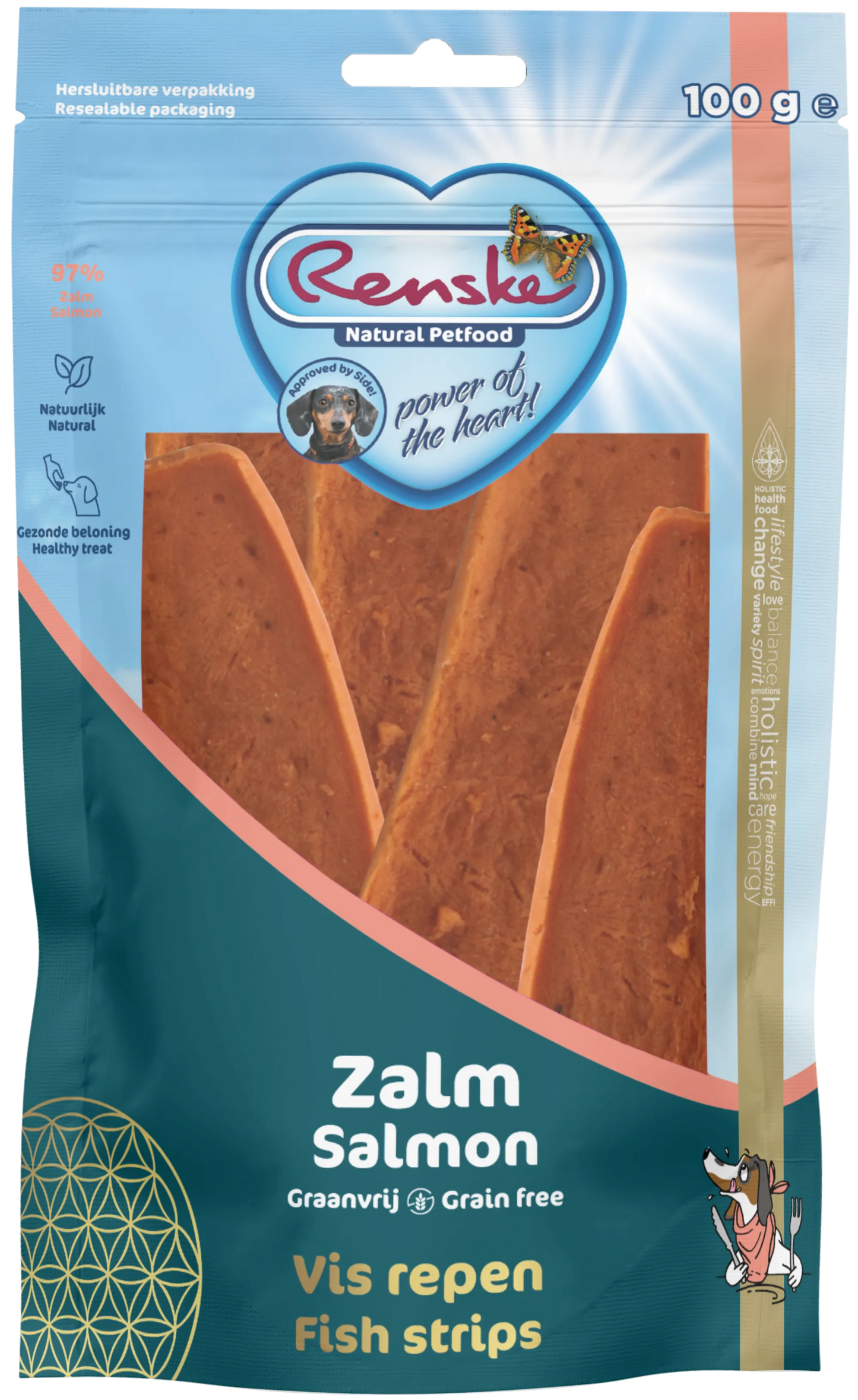 Renske Gezonde Beloningen Vlees Repen Zalm Graanvrij 100g