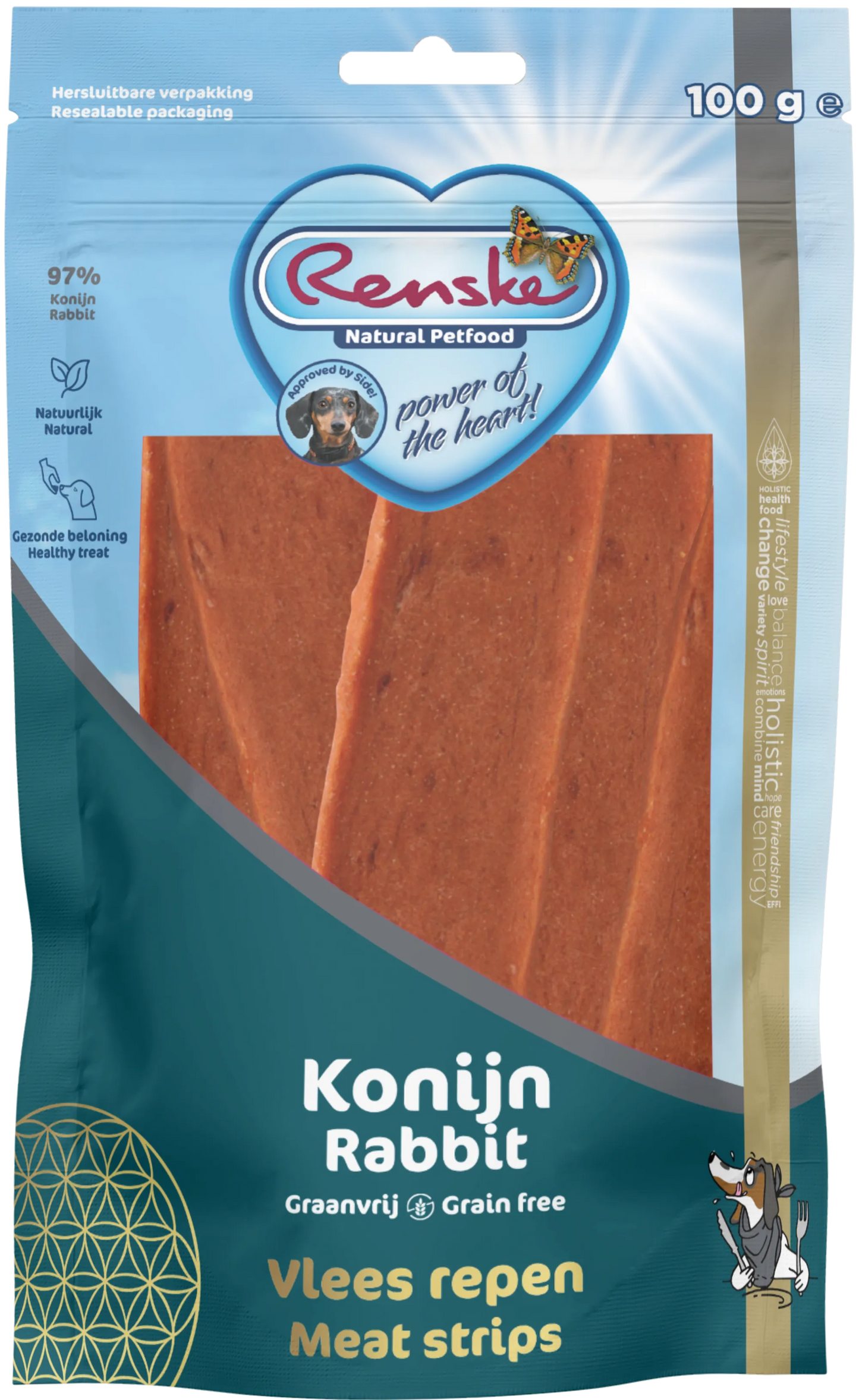 Renske Gezonde Beloningen Vlees Repen Konijn 100g